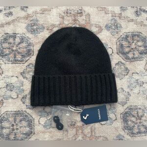 Hat Attack NWT Black Cashmere Classic Neutral Minimalist Beanie Hat Women’s O/S